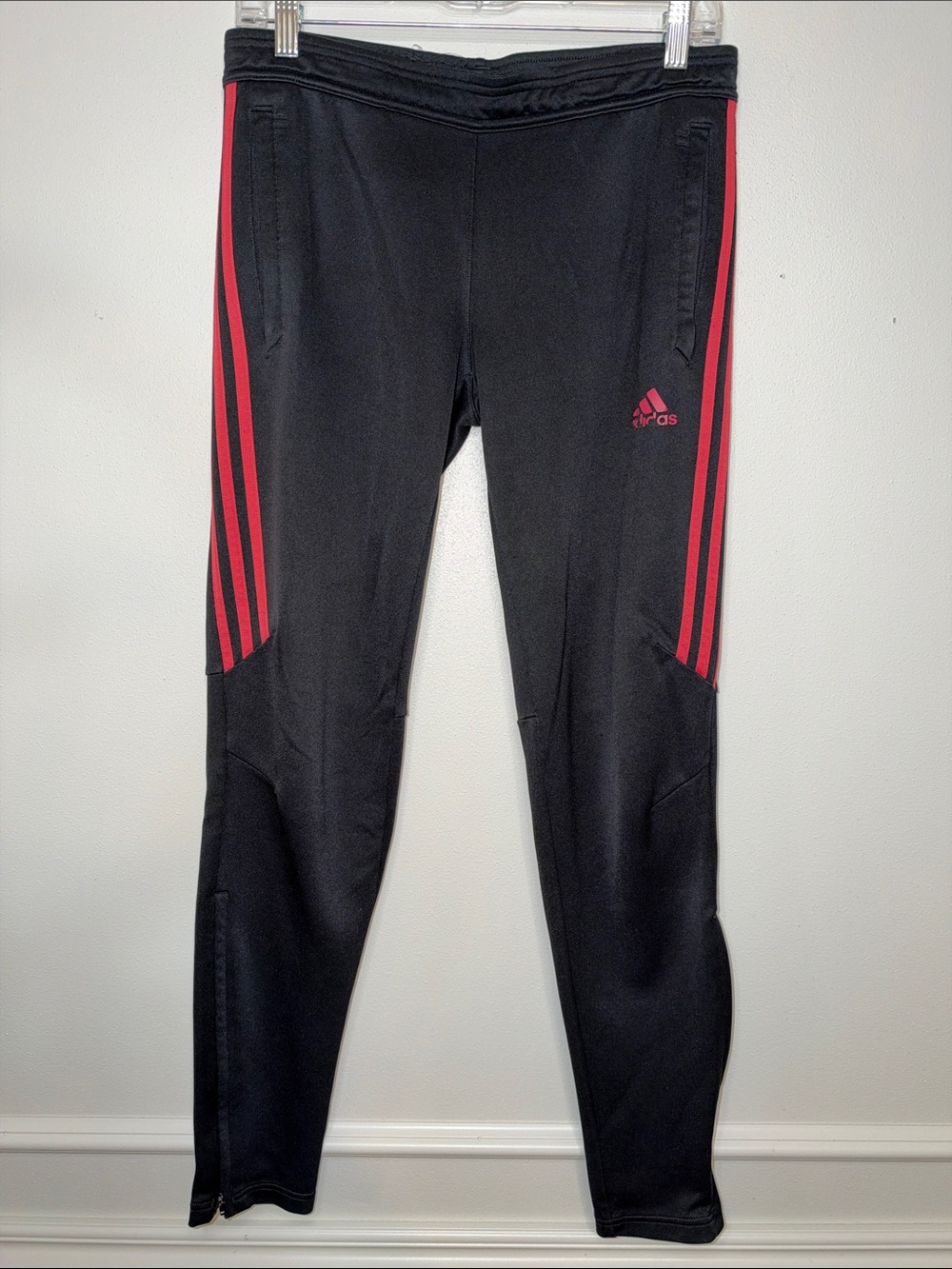 Adidas Women’s Black & Red Stripe Track Pants Size Small